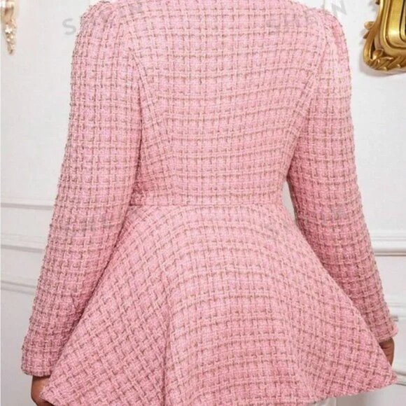 Women’s Plus SZ 2X Pink Jacquard Blazer - Picture 3 of 4